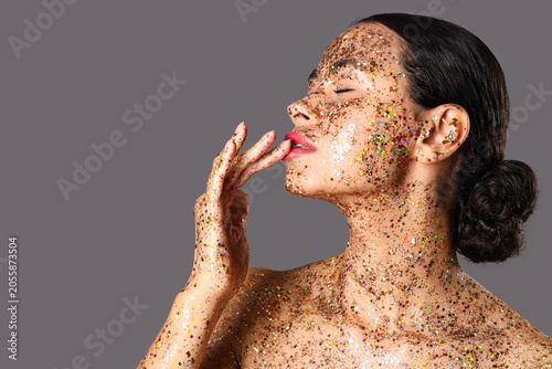 Sensual woman with glitter ...