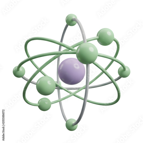 Stylized Atom Model with Orbiting Electrons