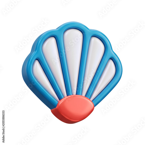 Stylized Blue and White Seashell Icon
