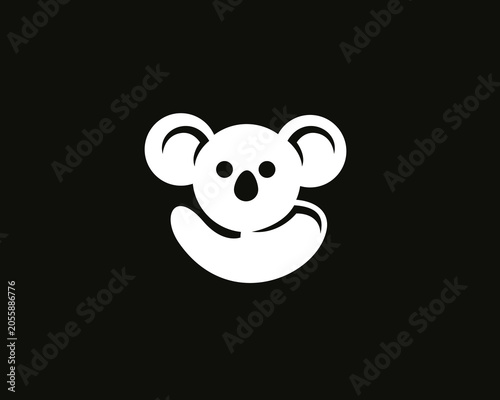 simple abstract koala funny elegant logo design template illustration inspiration