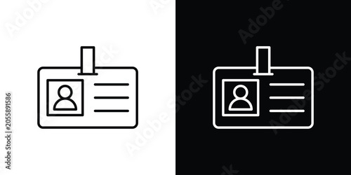 Tableau sur toile ID badge icon on a white background. Vector Icon Design