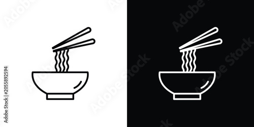 Noodles icon on a white background. Vector Icon Design