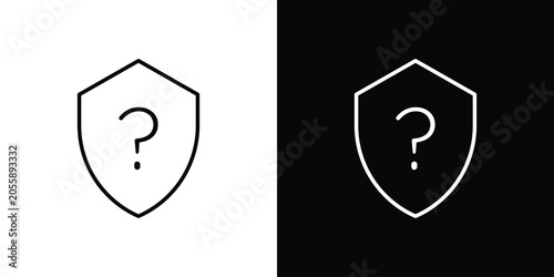 Картината върху платно Shield interrogation icon on a white background