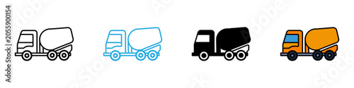 Foto Mixer truck multi - style icon design concept