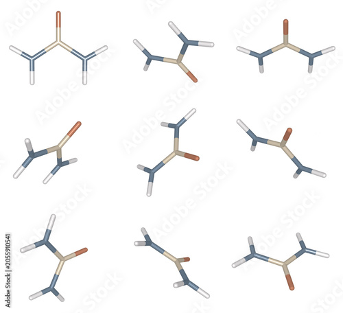 Tableau sur toile 3D Molecular Model Rendering of Urea Structure, Scientific Visualization of Chem