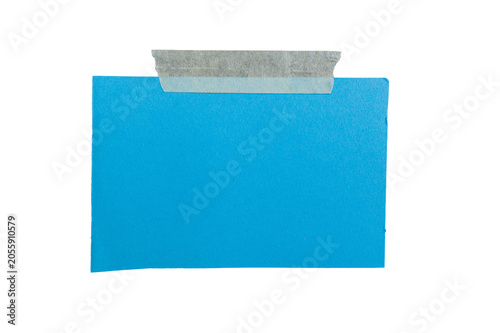 Εκτύπωση καμβά Nota adhesiva azul en blanco adjunta con cinta adhesiva transparente aislada sob