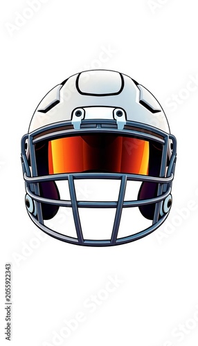 Football helmet icon with facemask and padding, equipment, icon