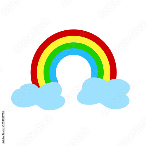 rainbow and clouds simple illustration