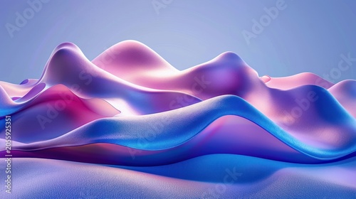 Abstract Colorful Wave Pattern on Soft Surface in Bright Lighting for Digital Art