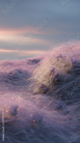 Purple field grasses at sunrise.