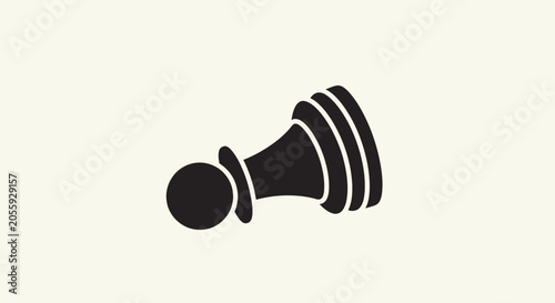 Bild auf Leinwand Minimalist Black Chess Pawn Icon Illustration
