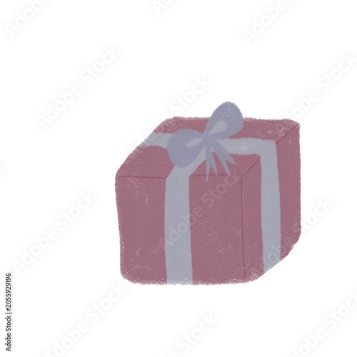 Purple gift box with ribbon