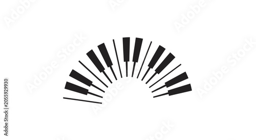 Photos Abstract Piano Keys Arranged in a Semicircle Icon