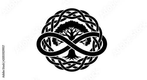Foto Celtic Tree of Life with Infinity Symbol Vector Design