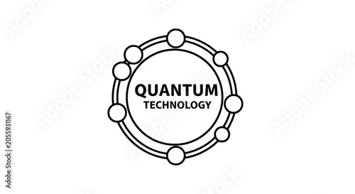 Φωτογραφία Minimalist quantum technology line art logo