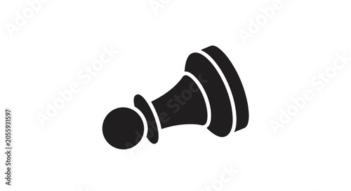 Tableau sur toile Minimalist Black Chess Pawn Icon Symbol