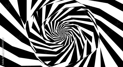 Obraz na płótnie Abstract Hypnotic Spiral Tunnel Effect Black and White Optical Illusion Backgrou