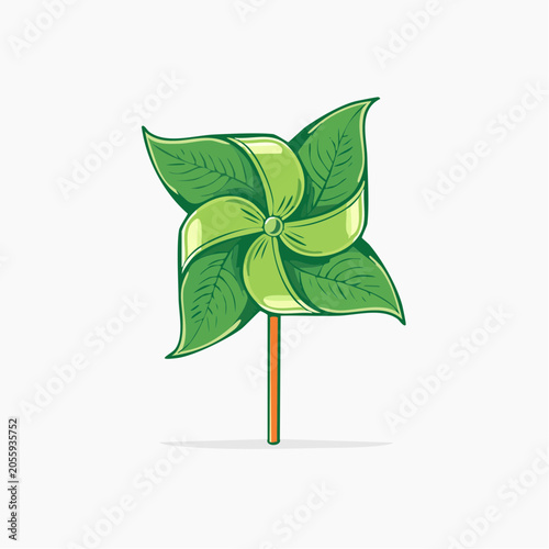 Green Leaf Pinwheel Toy