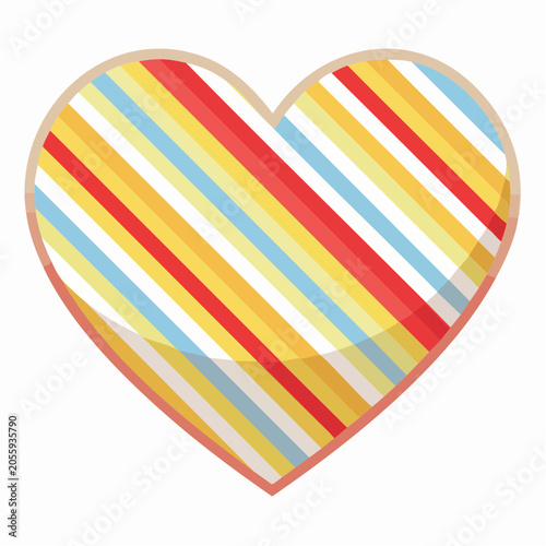 Heart shape with colorful stripes