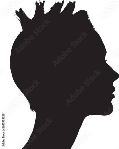 Silhouette Profile Head Black and White Minimalist Portrait Art