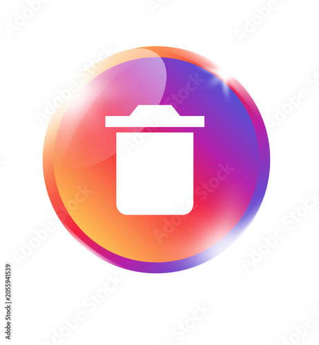 Φωτογραφία Trash icon in colorful orange pink purple gradient circle badge for trash alt delete remove bin discard clear UI manage and app on transparent background