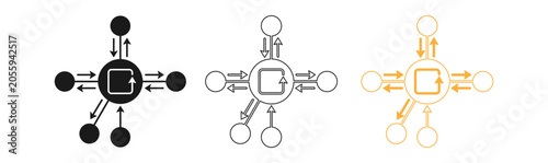 Fotografi Molecular orbital diagram variations black white and gold representations of ele