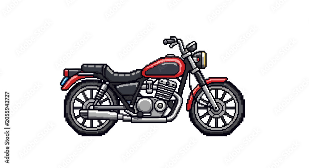 Obraz premium Red and black motorcycle vehicle.