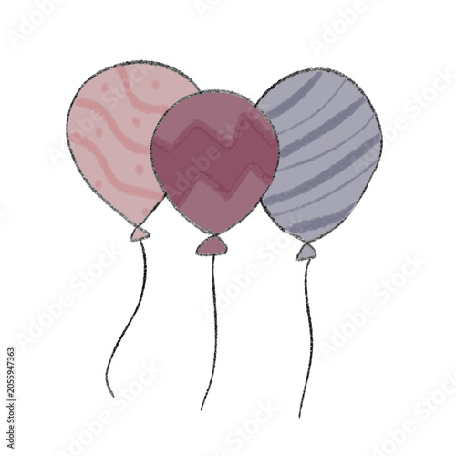 Three balloon simple illustration