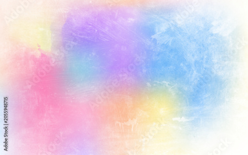 Vibrant Colorful Watercolor Splash Background, Abstract Pastel Rainbow Grunge Painting Texture