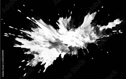 White Paint Splash on Black Background
