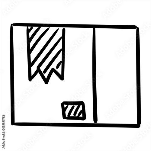 Hand-drawn box package delivery shipping illustration doodle style 