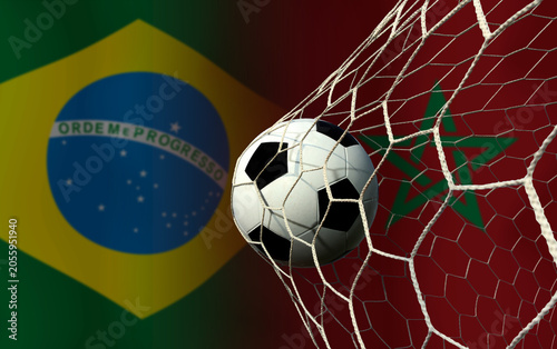 Football Cup competition between the national Brazil and national Morocco.