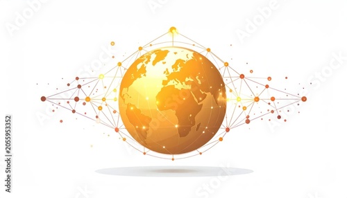 Golden Globe with Network Connections.