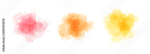 Принти на полотні Red orange pink watercolor spot set
