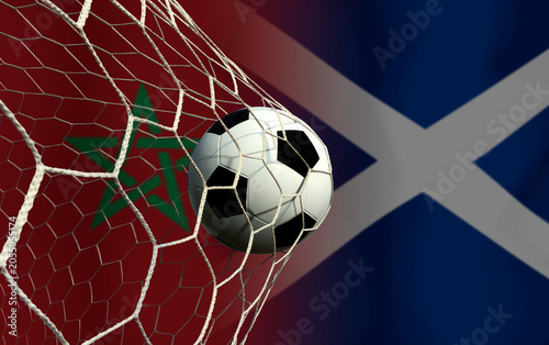 Football Cup competition between the national Morocco and national Scotland.