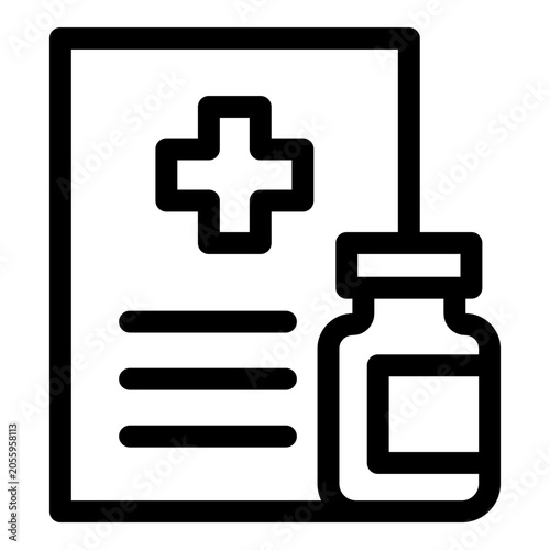 Medical Prescription icon. Vector line icon