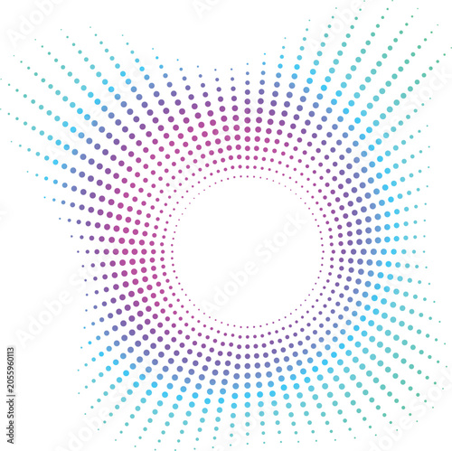 Abstract halftone dot pattern equalizer vector wallpaper with colorful circular shapes and modern digital textured artistic background