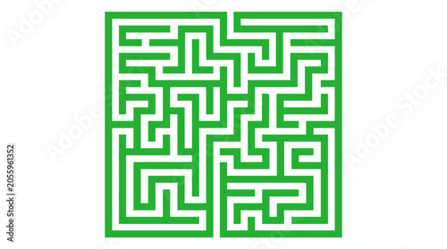 Tableau sur toile A green maze on a white background.