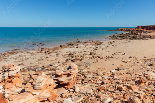 Broome sandstone washed onto Riddell beach by the action of tide and waves