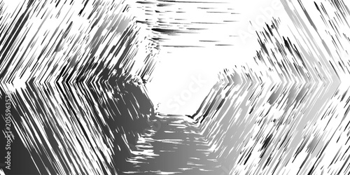 Tableau sur toile Black textured brush stroke on white background abstract grunge paint splash ill