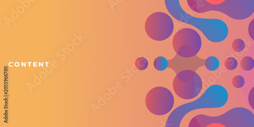 Gradient circular shapes abstract background orange and blue color scheme
