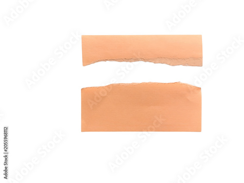 Flat orange paper with torn edges