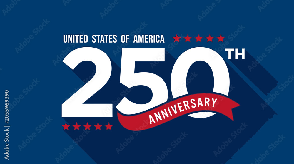 Fototapeta premium United States of America 250th Anniversary Logo Design 1.