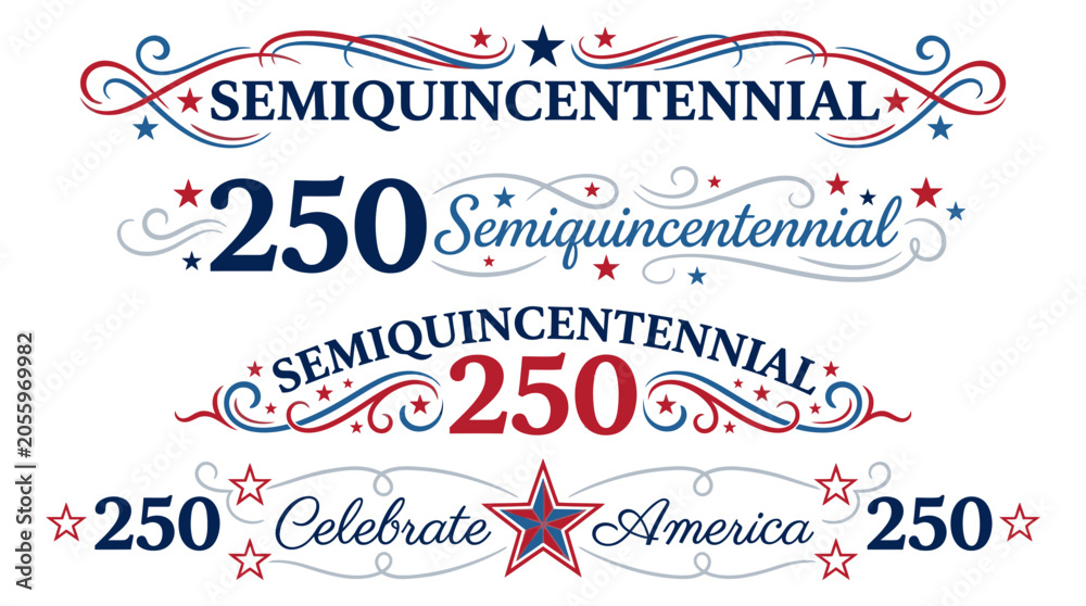 Fototapeta premium Semiquincentennial Celebration Banner with Patriotic Design.