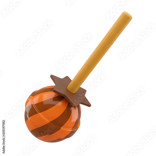 Stylized 3D render of Halloween candy on a stick