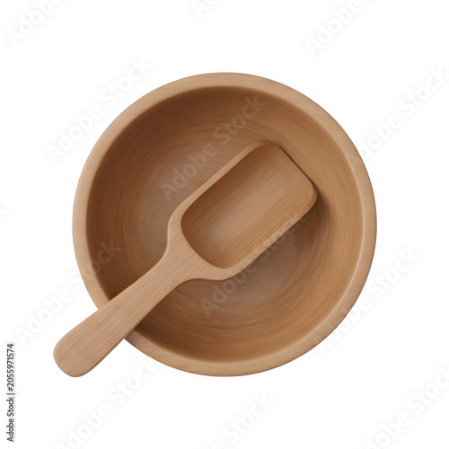 Wooden Bowl and Scoop Set