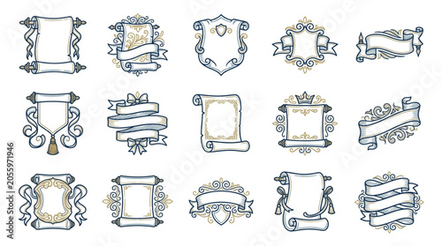 Elegant Ornamental Monogram and Coat of Arms Designs