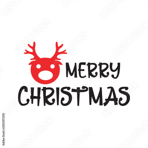 Merry Christmas festive holiday logo template and vector badge illustration