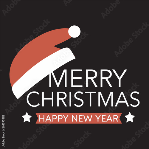 Merry Christmas festive holiday logo template and vector badge illustration
