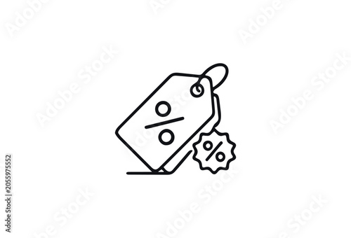 Discount, percentage, tag, icon, label, sale, offer, symbol, vector graphics